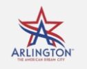 Logo featuring a stylized red and blue star with the letter "A" and the text "Arlington, The American Dream City" below it.