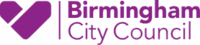 Birmingham City Council logo in purple, featuring a stylized heart symbol to the left of the text.
