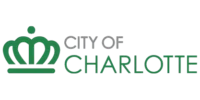 The logo for the City of Charlotte features a green crown icon next to the words "CITY OF CHARLOTTE" on a black background.