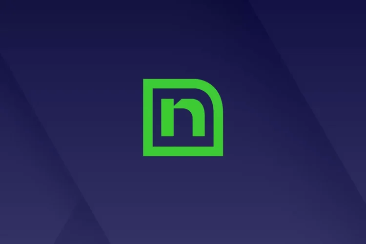 A green lowercase letter "n" enclosed in a rounded square outline on a dark blue gradient background.