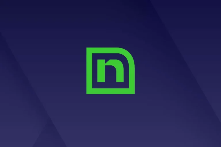 A green lowercase letter "n" enclosed in a rounded square outline on a dark blue gradient background.