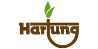 The logo shows the word "Hartung" in brown letters with a green leaf design above the letter "t.