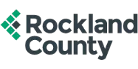 Rockland County logo with four green diamond shapes arranged in a square to the left of the text "Rockland County.