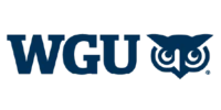 The image displays the WGU logo with the letters "WGU" next to an owl icon, all in dark blue.