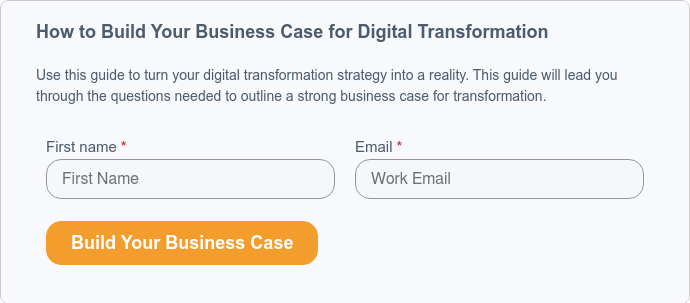 How to Build Your Business Case for Digital Transformation Use this guide to turn your digital transformation strategy into a reality. This guide will lead you through the questions needed to outline a strong business case for transformation.  