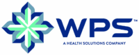 WPS logo featuring a geometric star design in blue and green, with the text "WPS A Health Solutions Company" to the right.