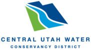 Central Utah Water Conservancy District logo featuring a stylized landscape with a blue river, green hill, and bold text below—ideal for use in Agenda Management for Government materials.