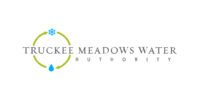 Truckee Meadows Water Authority logo with circular green arrows, a blue water droplet at the bottom, a blue snowflake at the top, and a nod to OnBase for records management efficiency.
