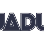 The image shows the word "JADU" in bold, dark blue uppercase letters on a transparent background.