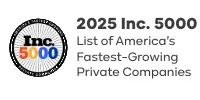 Inc. 5000 badge with text: "2025 Inc. 5000 List of America's Fastest-Growing Private Companies.