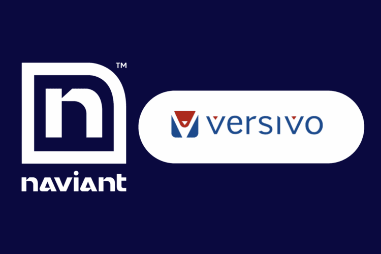 Naviant and Versivo logos displayed side by side on a dark blue background.