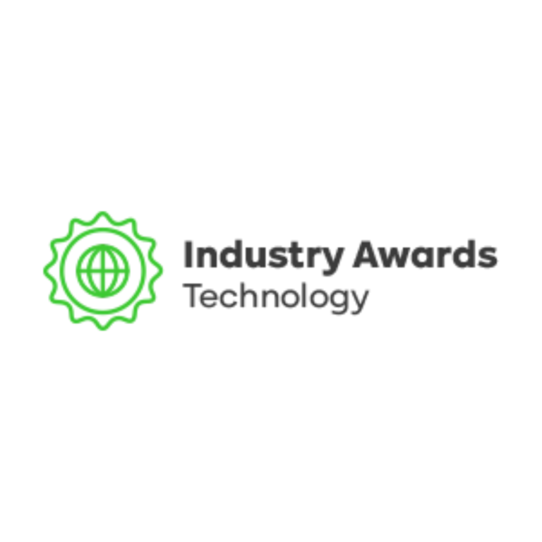 Logo with a green gear and star icon on the left, and the text "Industry Awards Technology" in black on the right.